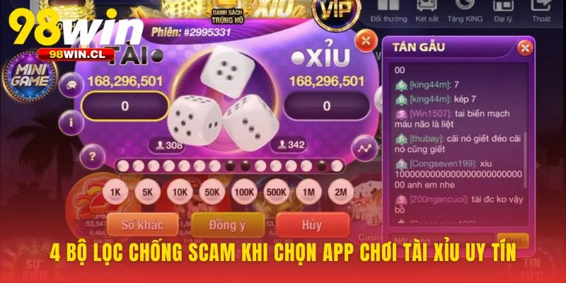 Bộ lọc bảo vệ khi chọn app chơi tài xỉu uy tín